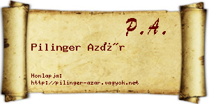 Pilinger Azár névjegykártya